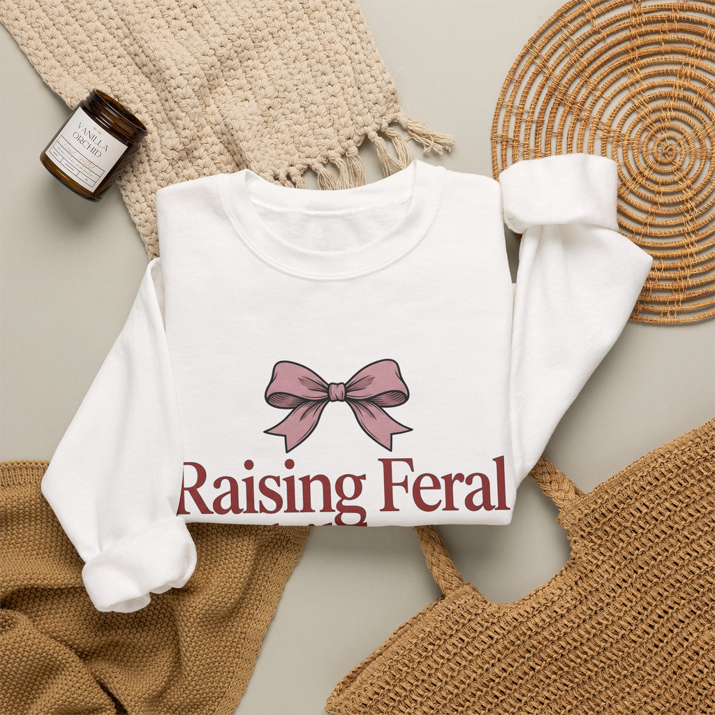 Pink Ribbons Sweatshirt Moms Jokes Gift Women Fun Sweatshirt Bows Sweatshirt Motherhood Fan Cute Sweatshirt Pun Graphic Retro Bow Sweatshirt