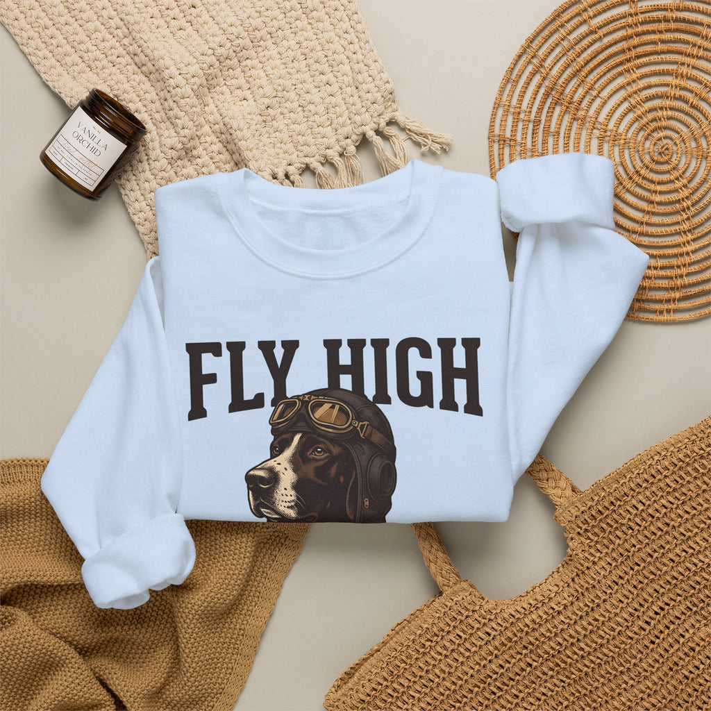 Flying Dog Sweatshirt Dog Travel Gift Women Retro Sweatshirt Canine Sweatshirt Dog Fan Vintage Sweatshirt Adventure Graphic Heritage Navigation Sweatshirt