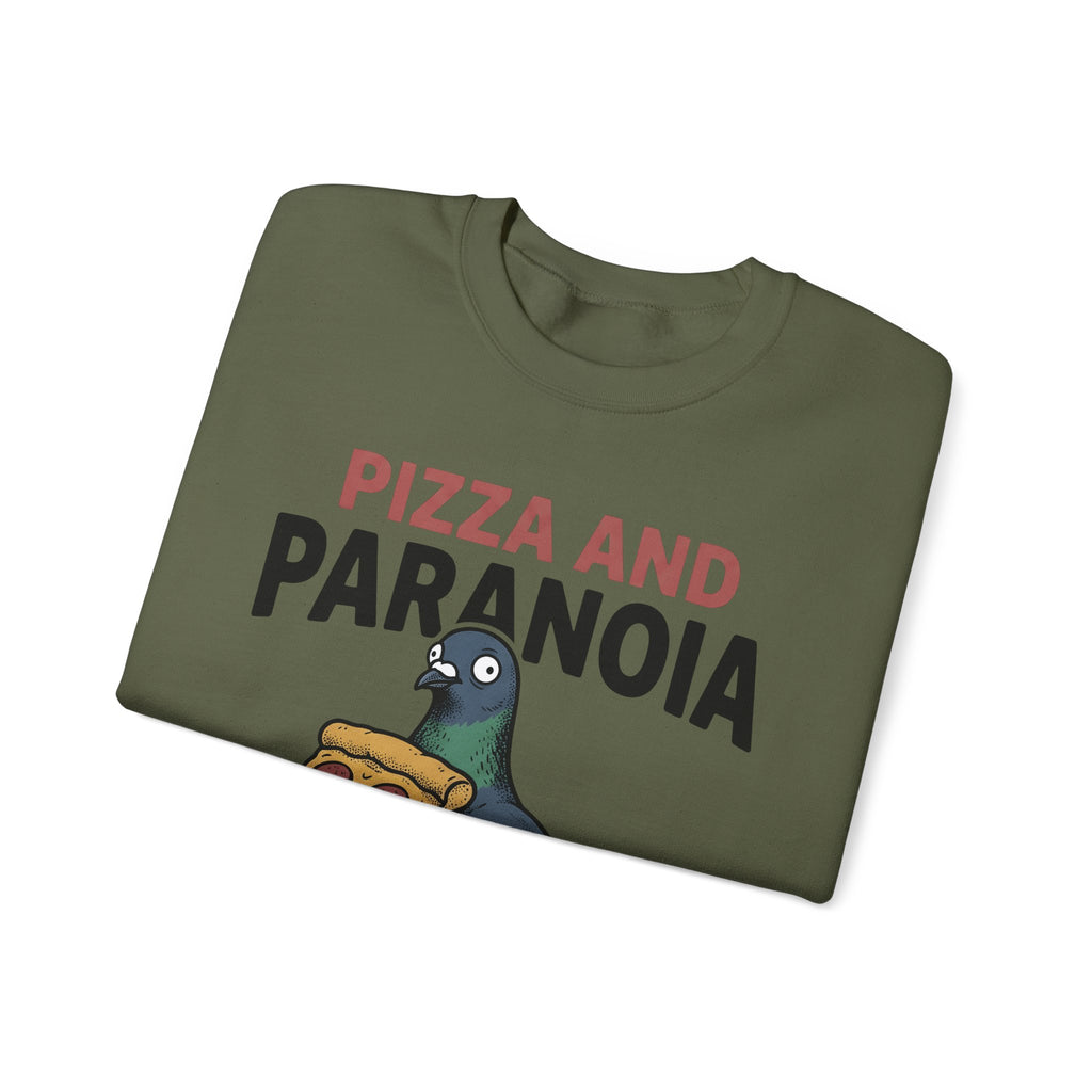 Bird Pizza Sweatshirt Funny Wildlife Gift Women Animated Sweatshirt Pizza Sweatshirt Humor Fan Cartoon Sweatshirt Animal Graphic Retro Meal Sweatshirt