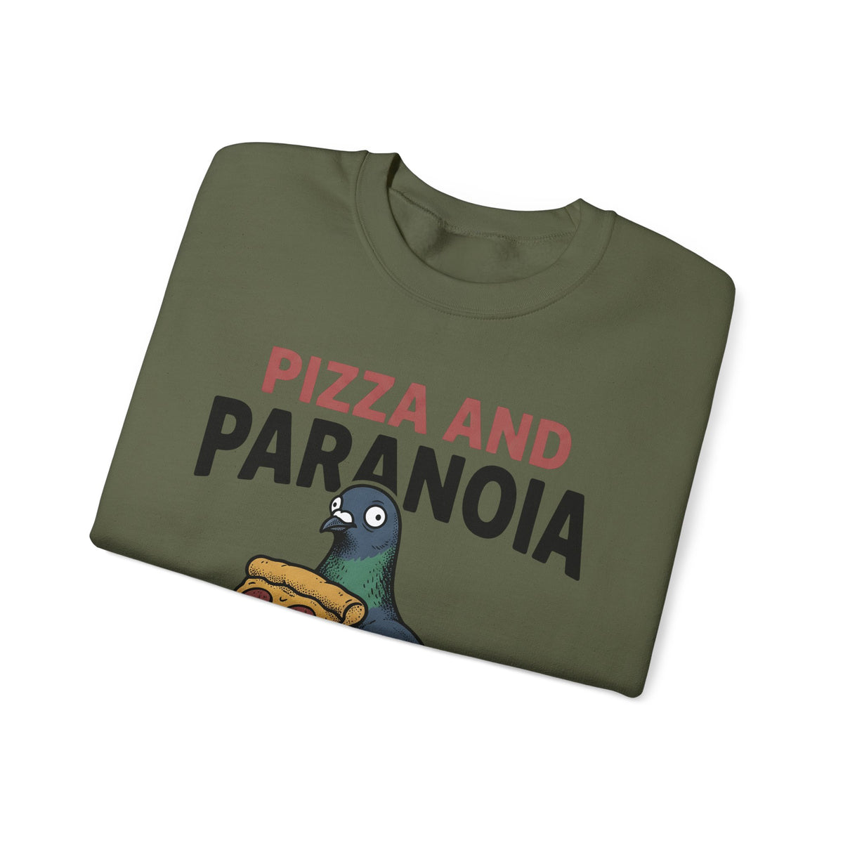 Bird Pizza Sweatshirt Funny Wildlife Gift Women Animated Sweatshirt Pizza Sweatshirt Humor Fan Cartoon Sweatshirt Animal Graphic Retro Meal Sweatshirt