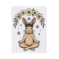 Peaceful Hare Blanket Yoga Critter Gift Women Folk Blanket Rabbit Blanket Yoga Enthusiast Folk Art Blanket Animal Graphic Line Art Garden Loop