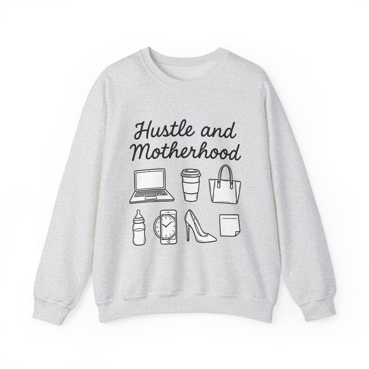 Laptop Coffee Purse Sweatshirt Moms Work Gift Women Doodle Sweatshirt Sweatshirt Sweatshirt Mother Enthusiast Hand Drawn Sweatshirt Office Graphic Minimal Baby Bottle