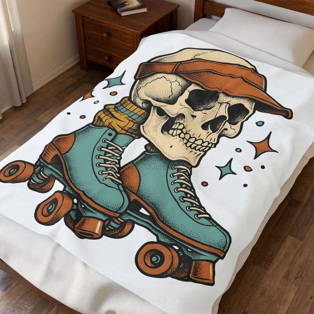 Skull Quad Skates Halloween Wheels Gift Line Roller Skates Horror Fan Wheels Blanket