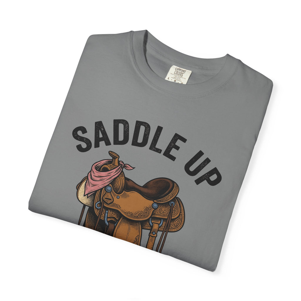 Horse Saddle T-Shirt Cowgirl Agriculture Gift Women Classic T-Shirt Saddle T-Shirt Rancher Fan Vintage T-Shirt Farming Graphic Old School Kerchief