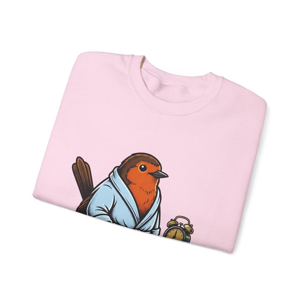 Avian Robe Sweatshirt Funny Creature Gift Women Animated Sweatshirt Bird Sweatshirt Humor Fan Cartoon Sweatshirt Beast Graphic Old School Alarm Sweatshirt