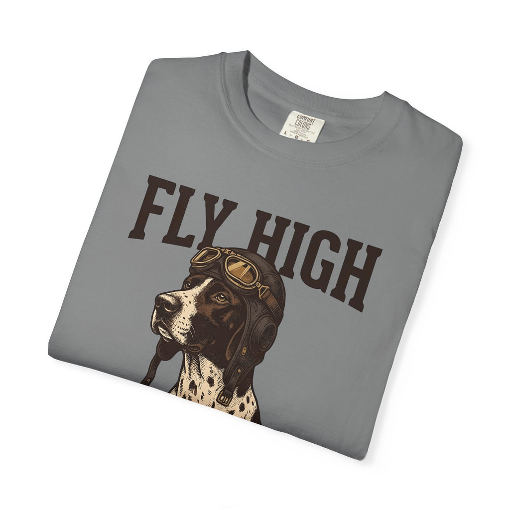 Flying Dog T-Shirt Dog Travel Gift Women Retro T-Shirt Canine T-Shirt Dog Fan Vintage T-Shirt Adventure Graphic Heritage Navigation T-Shirt