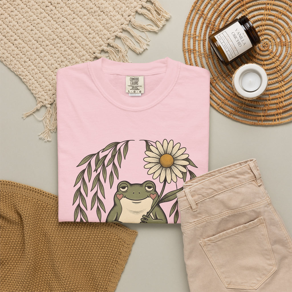 Frog Flower Cute Animal Gift Boho Toad T T-Shirt