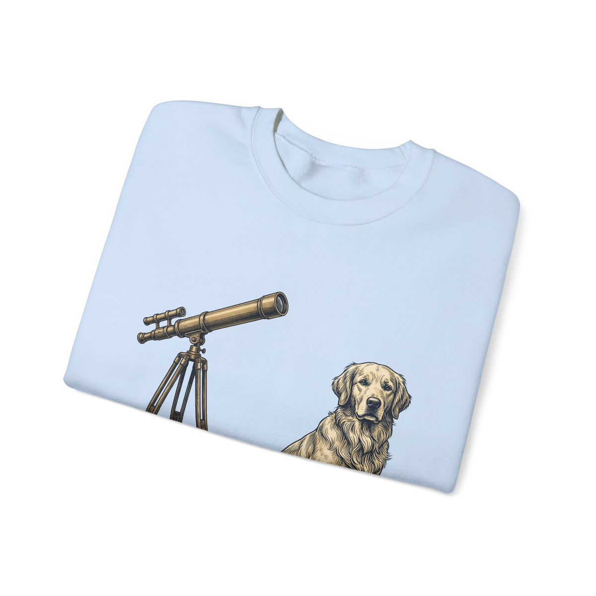 Golden Retriever Sweatshirt Dog Universe Gift Women Antique Sweatshirt Retriever Sweatshirt Dog Fan Vintage Sweatshirt Galaxy Graphic Cartoon Telescope Sweatshirt