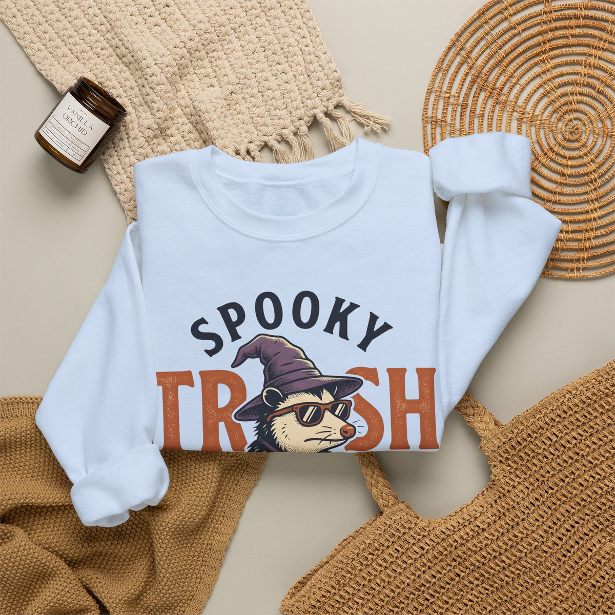 Possum Wizard Halloween Animal Gift Vintage Opossum Spooky Fan Retro Creature Hand Drawn Sweatshirt