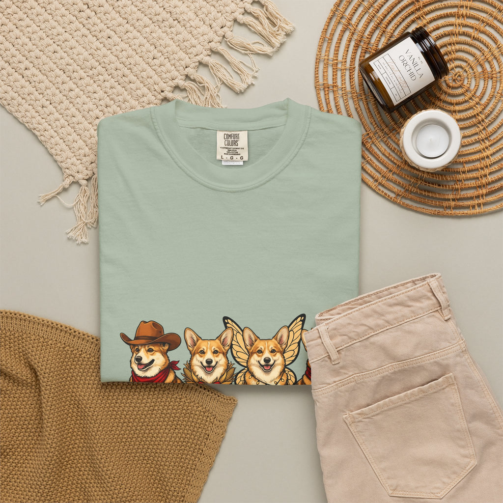 Corgi Dogs T-Shirt Dog Animals Gift Women Cartoon T-Shirt Pembroke Welsh Corgi T-Shirt Dog Fan Pet Graphic Corgi Illustration Kawaii Costumes