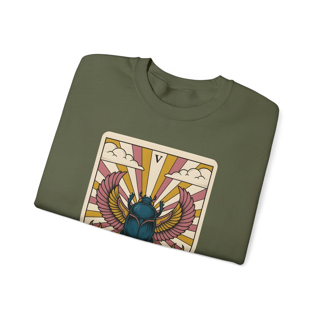 Beetle Sweatshirt Boho Chic Esoteric Gift Women Divination Card Sweatshirt Bug Sweatshirt Bohemian Fan Tarot Sweatshirt Mystical Graphic Hand Drawn Crescent