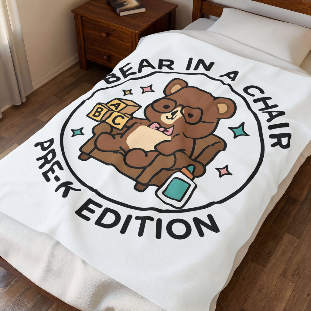 Bear Seat Blanket Teachers Education Gift Women Adorable Blanket Chair Blanket Educator Enthusiast Learning Blanket Educational Graphic Comic