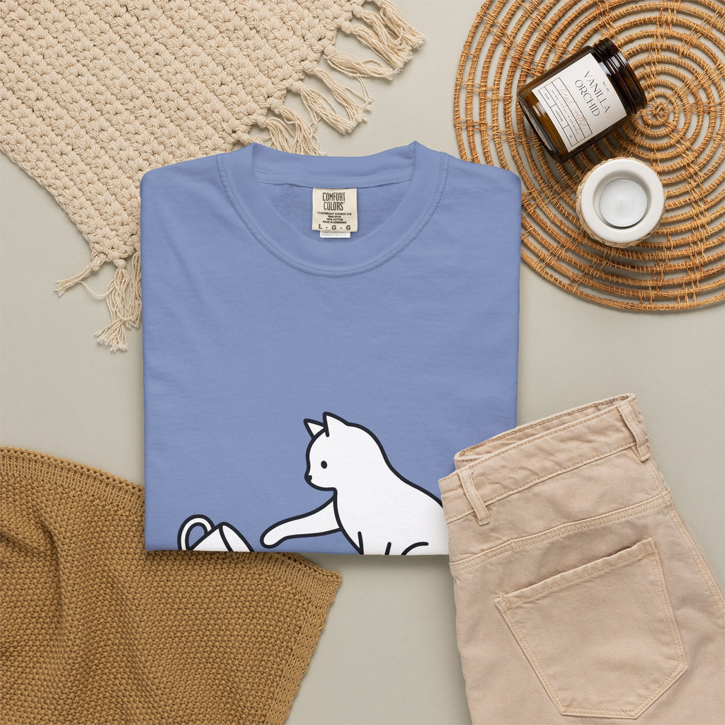 Cat T-Shirt Cat Joke Gift Women Simple T-Shirt Kitten T-Shirt Feline Fan Cat T-Shirt Humor Graphic Sketch T-Shirt T-Shirt