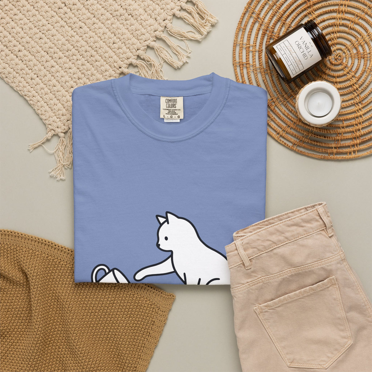 Cat T-Shirt Cat Joke Gift Women Simple T-Shirt Kitten T-Shirt Feline Fan Cat T-Shirt Humor Graphic Sketch T-Shirt T-Shirt