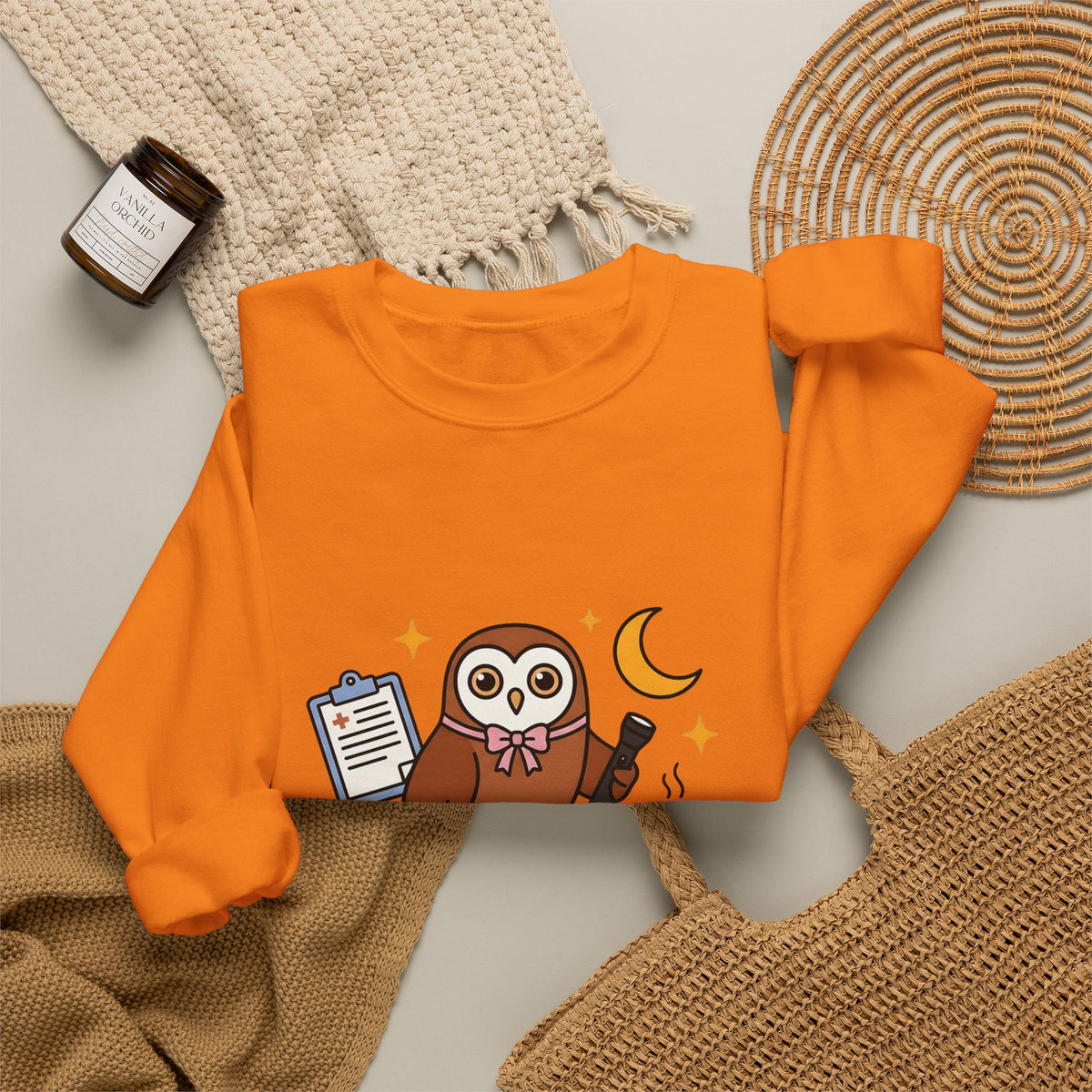 Owl Nurses Espresso Gift Comic Owl Sweatshirt