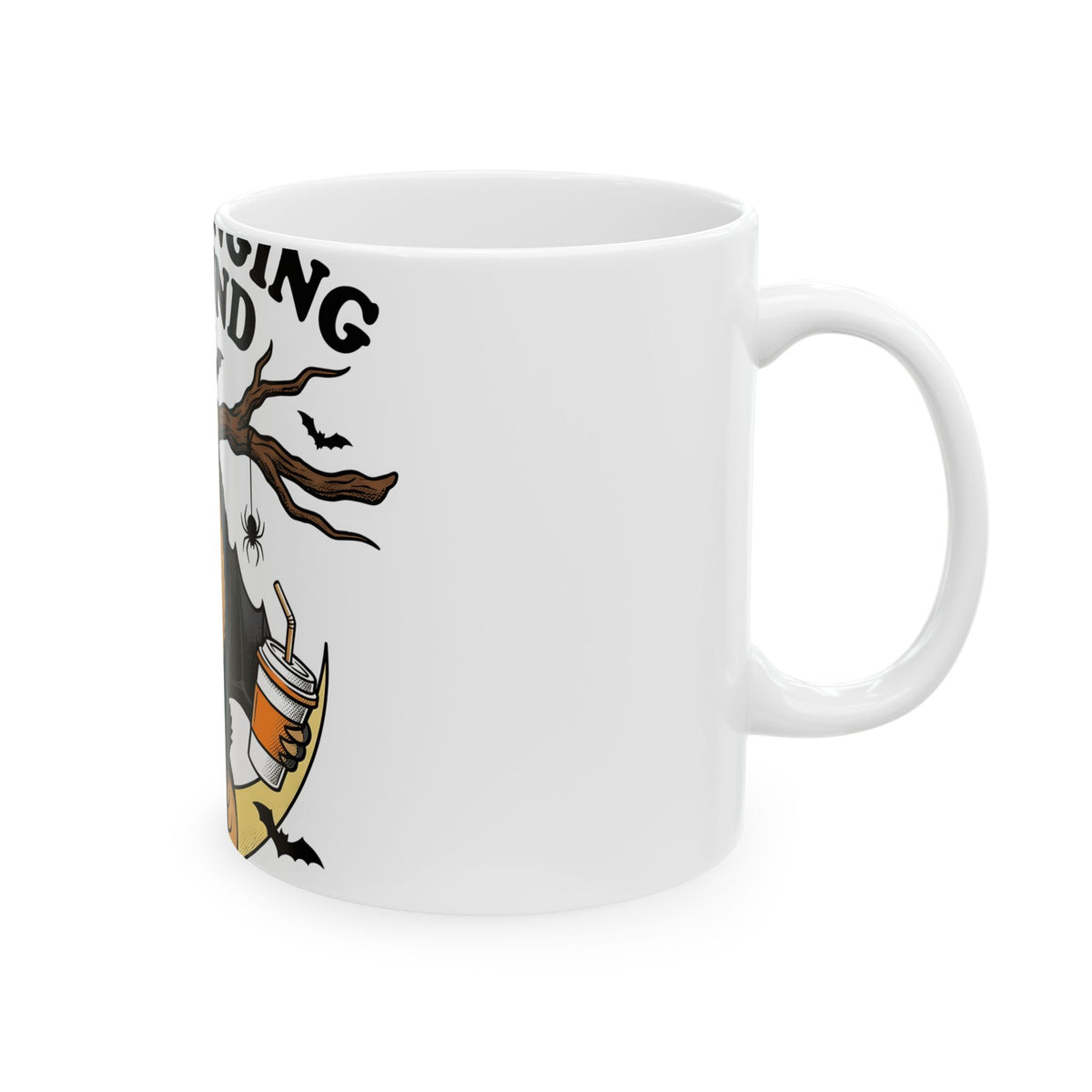 Bat Moon Mug Halloween Wildlife Gift Women Comic Mug Lunar Mug Horror Fan Cartoon Mug Animal Graphic Retro Coffee Mug Mug
