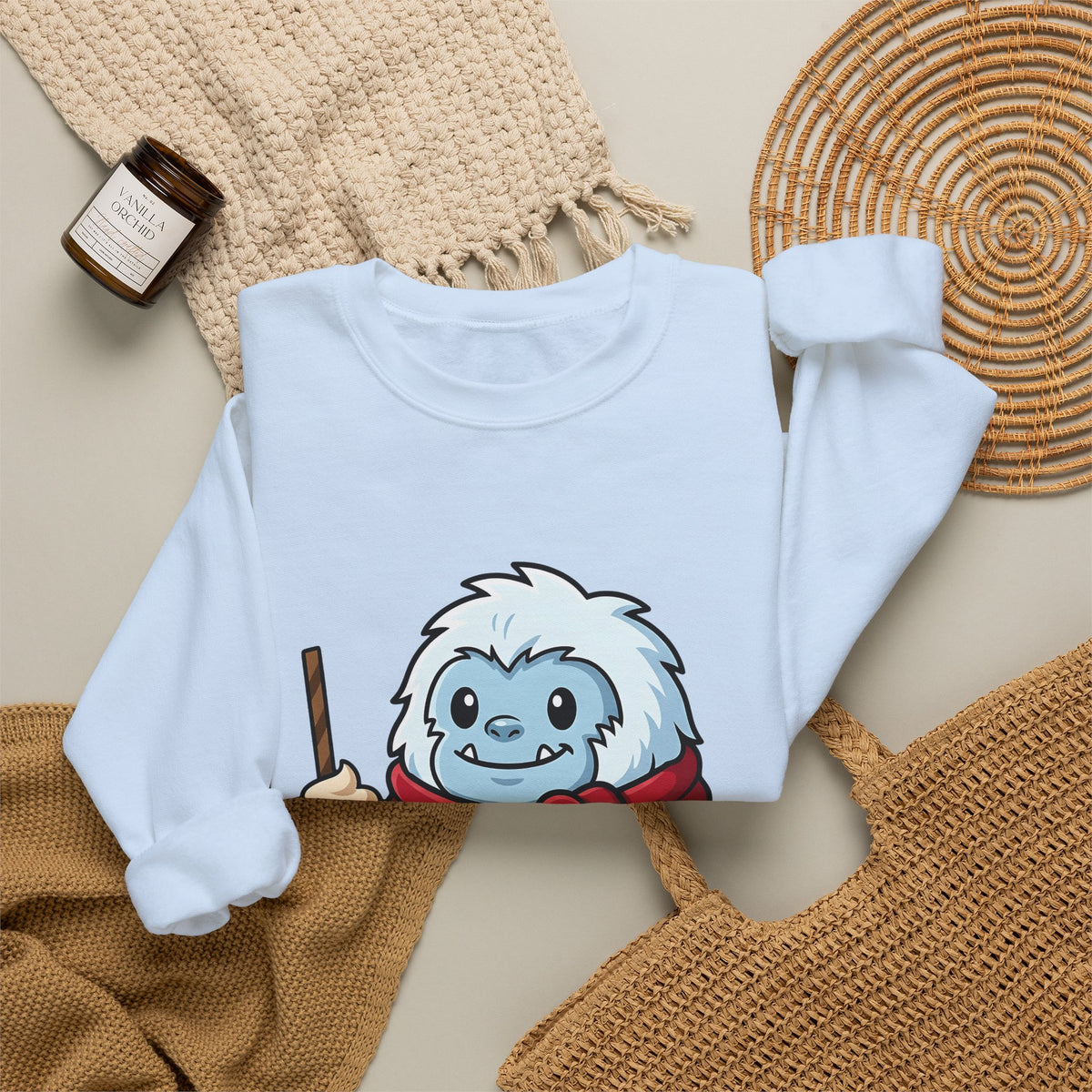 Abominable Snowman Christmas Holiday Gift Comic Yeti Xmas Fan Cartoon Holiday Chibi Sweatshirt