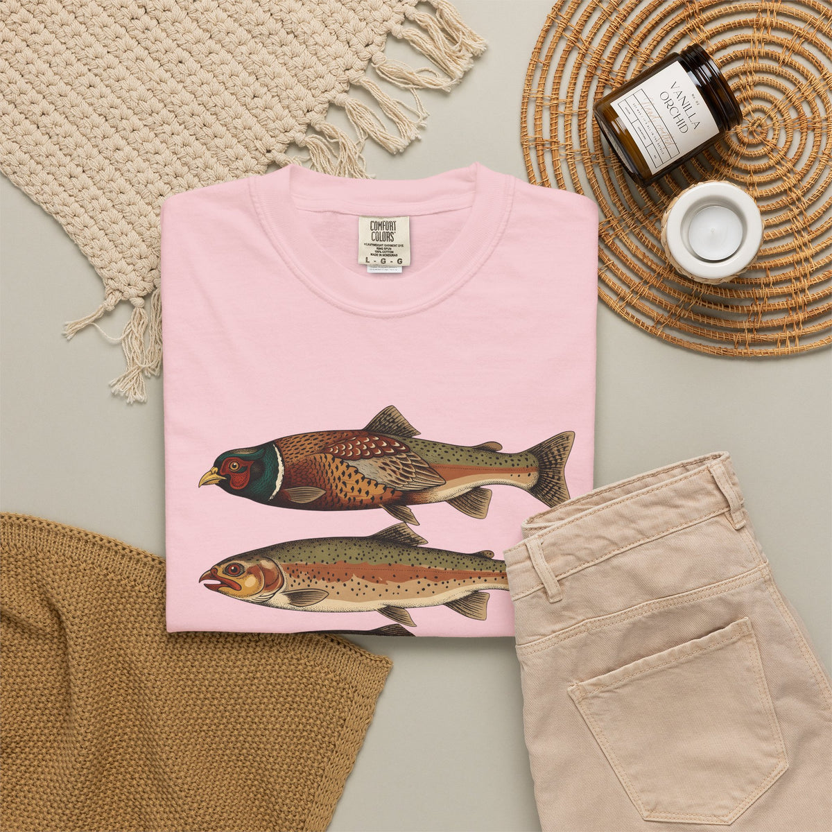 Rainbow Trout Fishing Animals Gift Retro Trout Angler Fan Vintage Wildlife Sketch Game T-Shirt