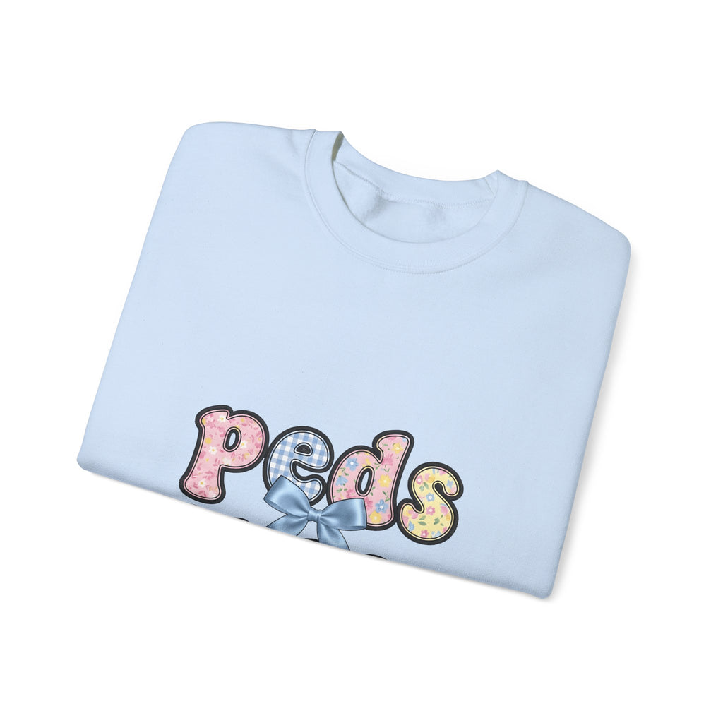 Pastel Fabric Typography Sweatshirt Nurse Flower Gift Women Adorable Sweatshirt Textile Sweatshirt Nursing Enthusiast Typography Sweatshirt Floral Graphic Old