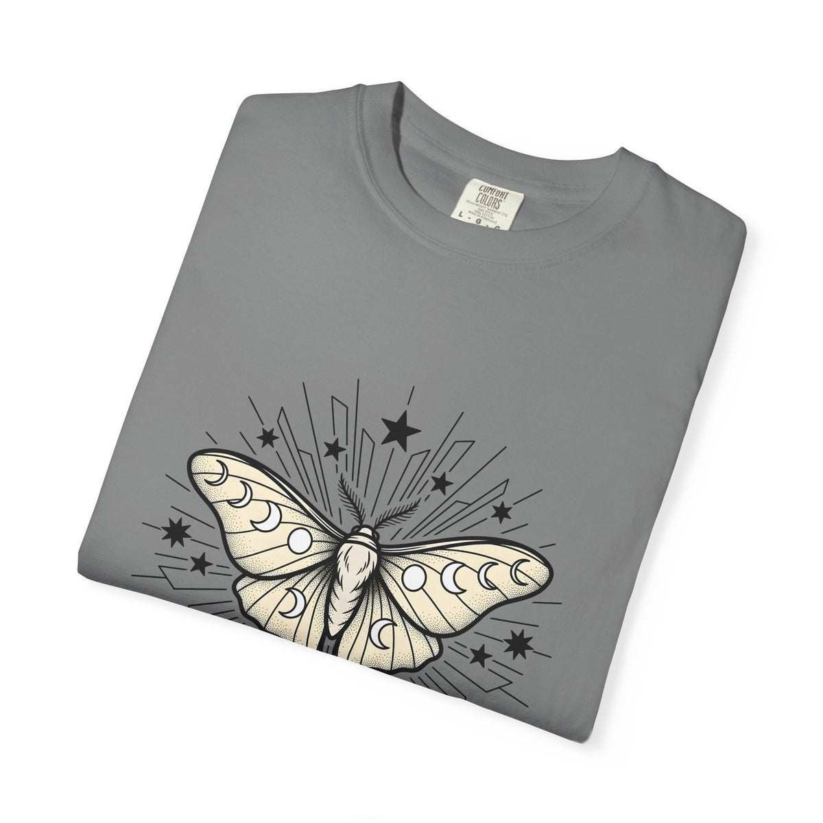 Luna Moth T-Shirt Boho Chic Zodiac Gift Women Outline T-Shirt Actias Luna T-Shirt Hippie Fan Hand Drawn T-Shirt Astrology Graphic Retro Star Shapes