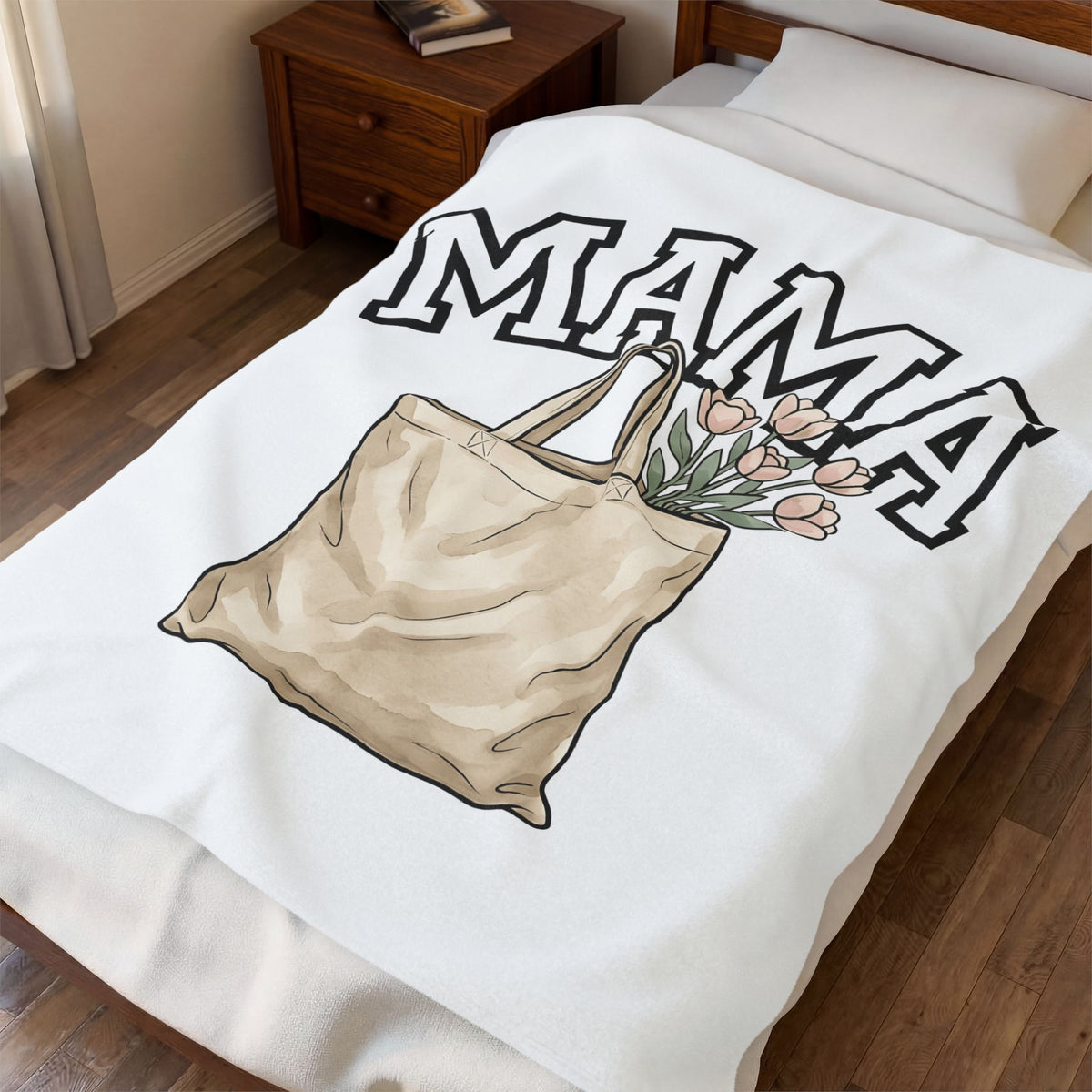 Flower Blanket Blanket Moms Blooms Gift Women Sketch Blanket Tote Blanket Mother Fan Drawing Design Blanket Simple Tulip Flower Blanket