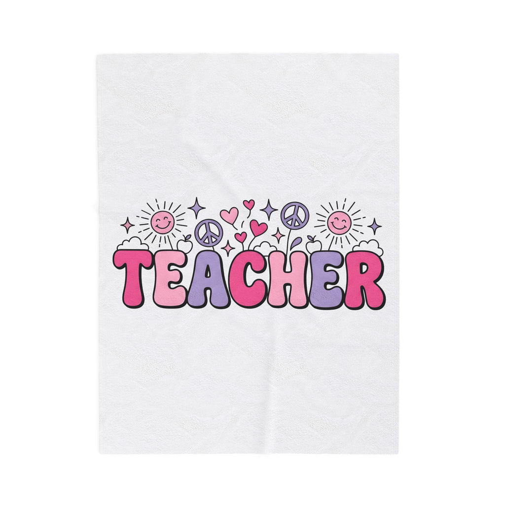 Educator Design Blanket Teacher Gratitude Gift Women Cute Blanket Teaching Graphic Blanket Educator Enthusiast Retro Illustration Appreciation