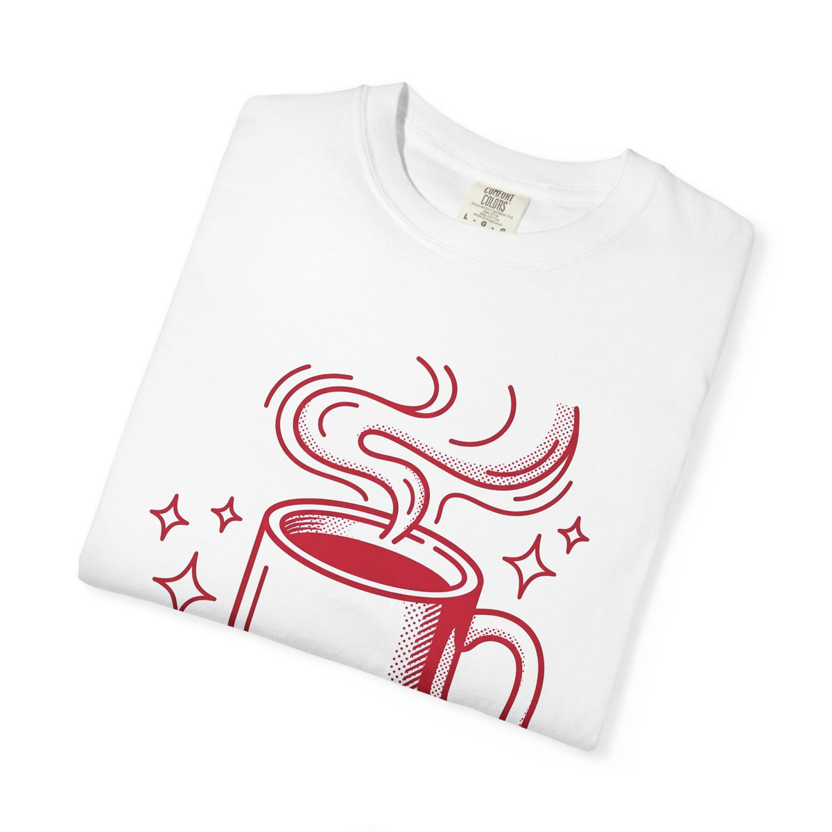 Coffee Cup T-Shirt St. Valentine's Day Coffee Gift Women Pop Art T-Shirt T-Shirt T-Shirt Valentine Fan Pop Art T-Shirt Coffee Design Retro Stars T-Shirt