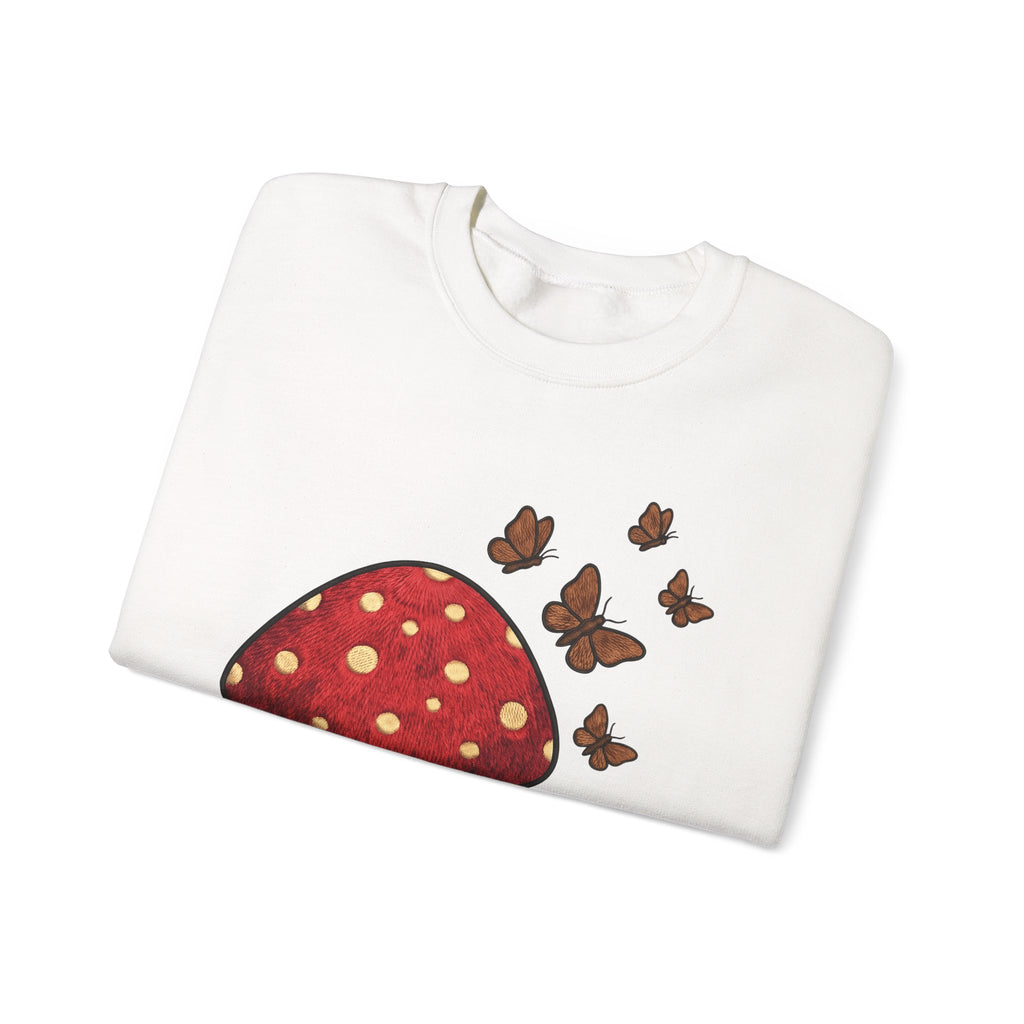Shroom Sweatshirt Boho Chic Environment Gift Women Applique Sweatshirt Mushroom Sweatshirt Hippie Fan Embroidered Sweatshirt Eco Graphic Old-Fashioned