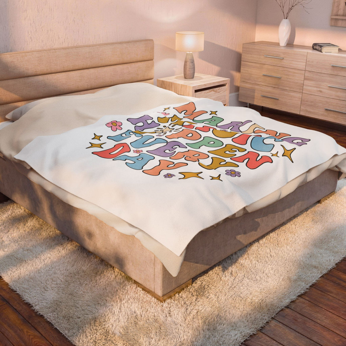 Enchanted Rod Design Blanket Teachers Thanks Gift Women Line Art Blanket Magic Wand Blanket Educator Enthusiast Illustration Graphic Appreciation