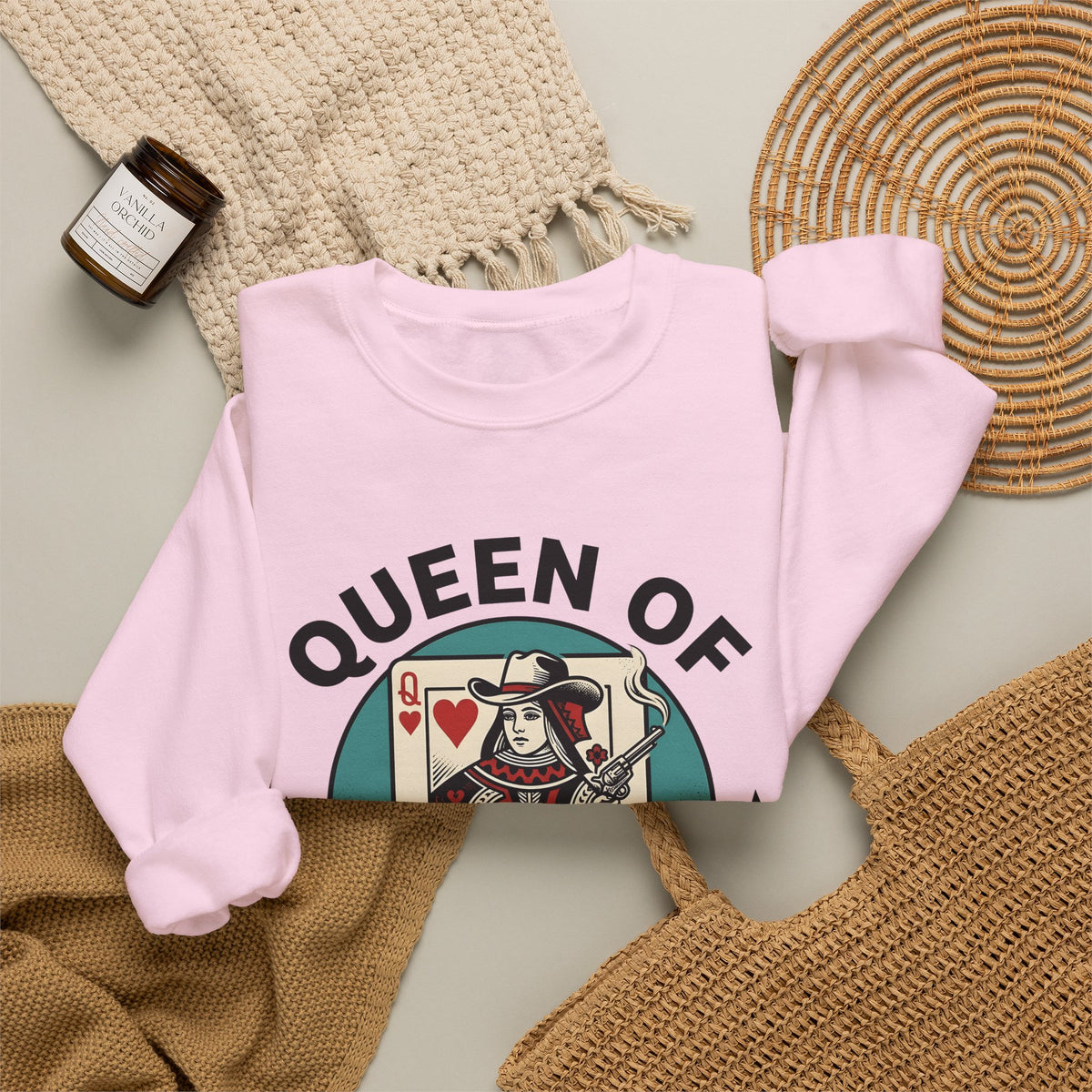 Poker Cowgirl Sweatshirt Cowgirl Rodeo Gift Women Vintage Sweatshirt Gambler Sweatshirt Cowgirl Fan Distressed Graphic Sweatshirt Retro Pistol Sweatshirt