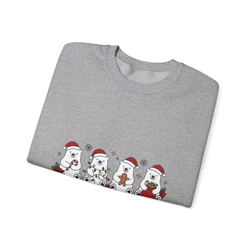 Polar Bear Pack Christmas Fauna Gift Playful Ursidae Xmas Fan Arctic Animal Wildlife Festive Sweatshirt