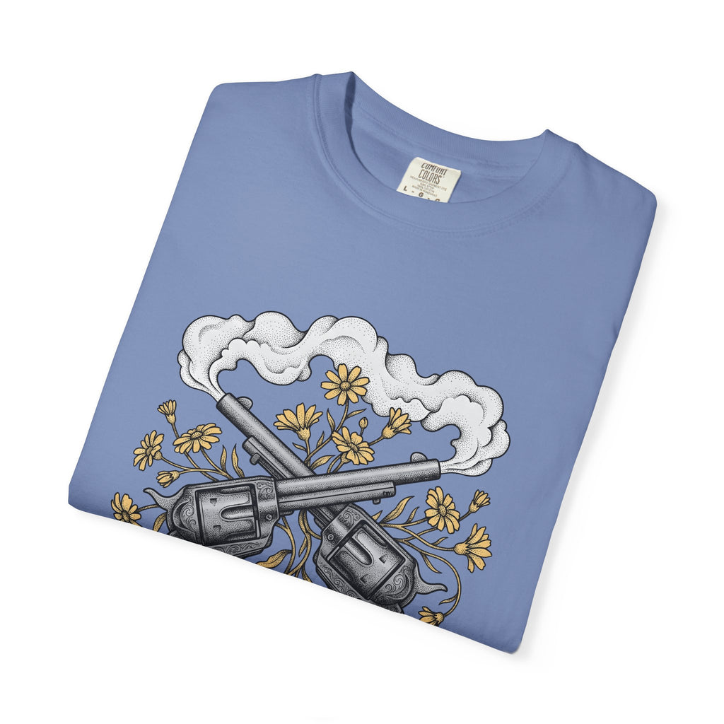Crossed Guns T-Shirt Cowgirl Country Gift Women Neo Traditional T-Shirt Pistols T-Shirt Cowboy Fan Gunslinger T-Shirt Rural Graphic Rustic Field