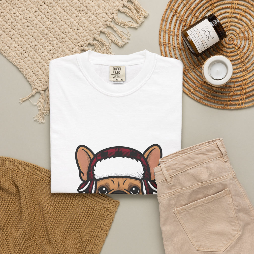 French Bulldog T-Shirt Dog Dogs Gift Women Line Art T-Shirt Bulldog T-Shirt Dog Fan Puppy Graphic Illustration Drawing Sketch Winter Hat T-Shirt