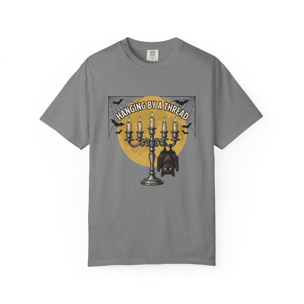Bat Candelabra T-Shirt Halloween Goth Gift Women Gothic T-Shirt Candelabrum T-Shirt Horror Fan Dark T-Shirt Emo Graphic Vintage Spiderweb T-Shirt