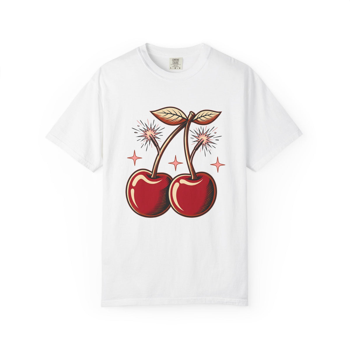Cherry Firecrackers T-Shirt 4th Of July Vacation Gift Women Hand Drawn T-Shirt Fireworks T-Shirt Independence Day Fan Firework T-Shirt Travel