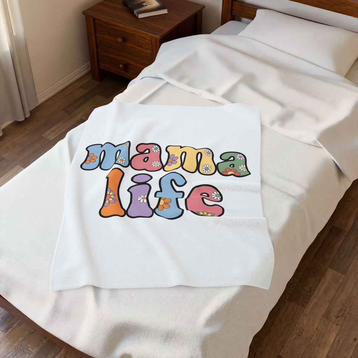 Bloom Typography Blanket Moms Relatives Gift Women Boho Blanket Typography Blanket Motherhood Enthusiast Bohemian Blanket Family Graphic Classic