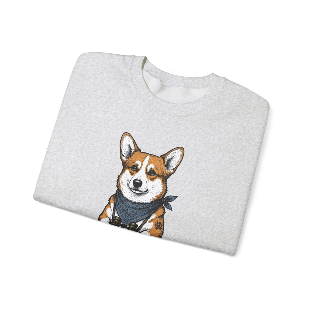 Corgi Puppy Sweatshirt Dog Pets Gift Women Sketch Sweatshirt Puppy Sweatshirt Dog Fan Pup Drawing Pet Graphic Retro Spyglass Sweatshirt