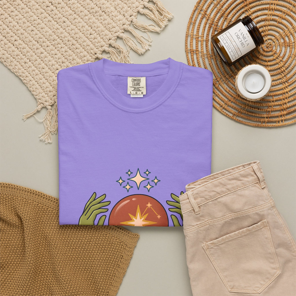 Crystal Ball T-Shirt Boho Chic Astrology Gift Women Mystical T-Shirt Oracle Glass T-Shirt Bohemian Enthusiast Esoteric Graphic Astrology