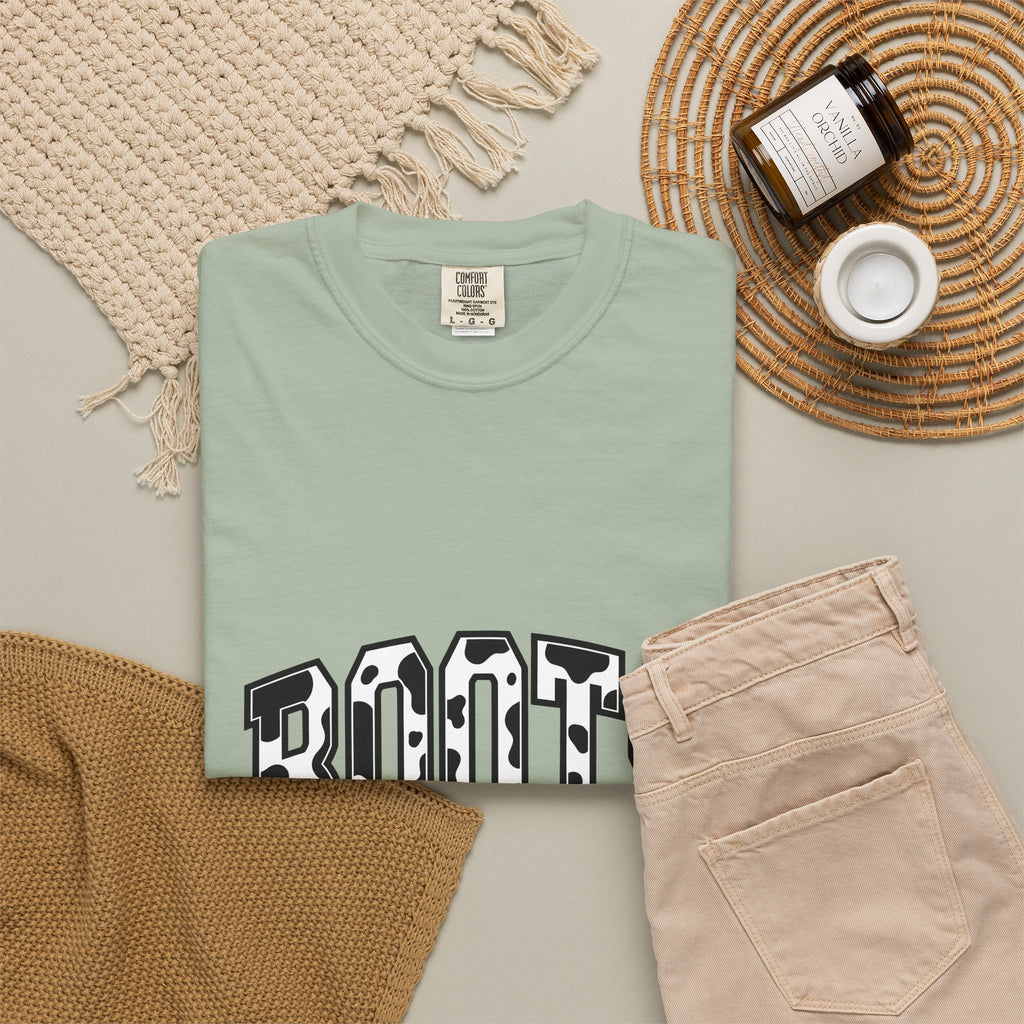 Varsity Cow Print T-Shirt Western Outdoors Gift Women Strong T-Shirt Cowhide T-Shirt Rodeo Fan Country T-Shirt Wilderness Graphic Old School