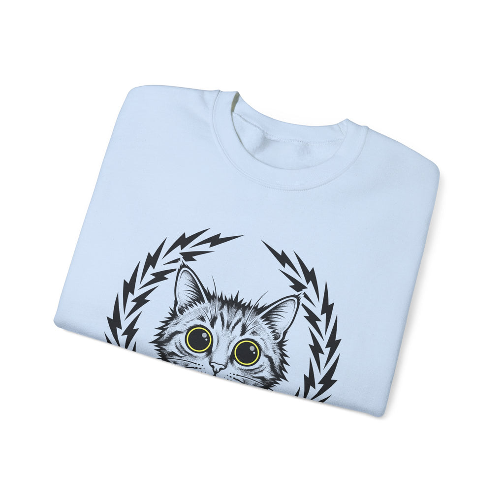 Striped Cat Cat Comedy Gift Modern Tabby Cat Feline Fan Retro Electric Sweatshirt