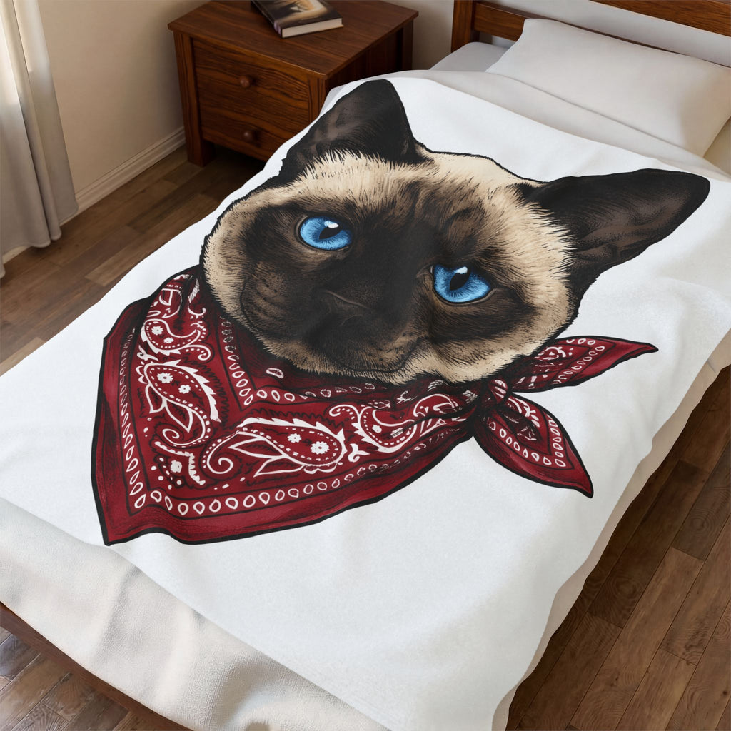 Siamese Cat Blanket Cat Pet Gift Women Realistic Blanket Siamese Blanket Cat Fan Feline Blanket Pet Graphic Vintage Bandana Blanket