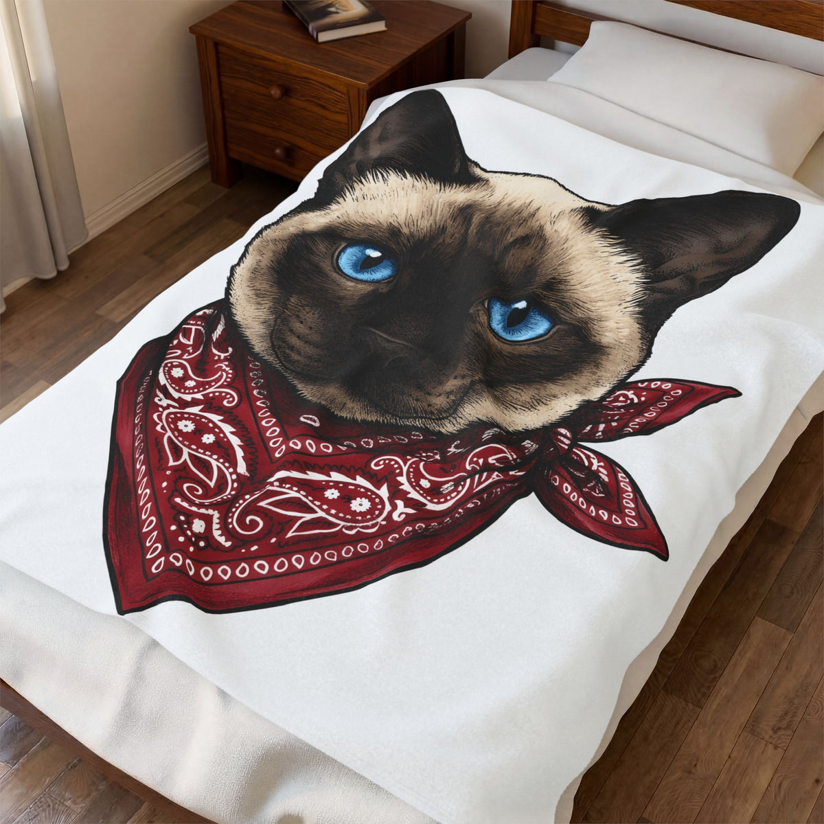 Siamese Cat Blanket Cat Pet Gift Women Realistic Blanket Siamese Blanket Cat Fan Feline Blanket Pet Graphic Vintage Bandana Blanket