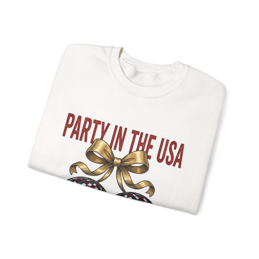 Disco Ball Sweatshirt America 4Th Of July Party Gift Women Vintage Sweatshirt Mirror Ball Sweatshirt Patriot Fan Retro Sweatshirt Vintage Graphic Party Design