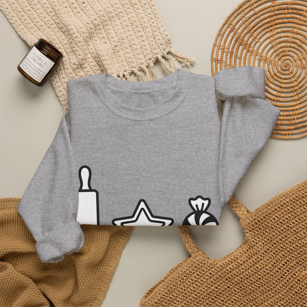 Pastry Symbols Christmas Desserts Gift Simple Bakery Holiday Fan Minimalist Treat Contemporary Sweatshirt
