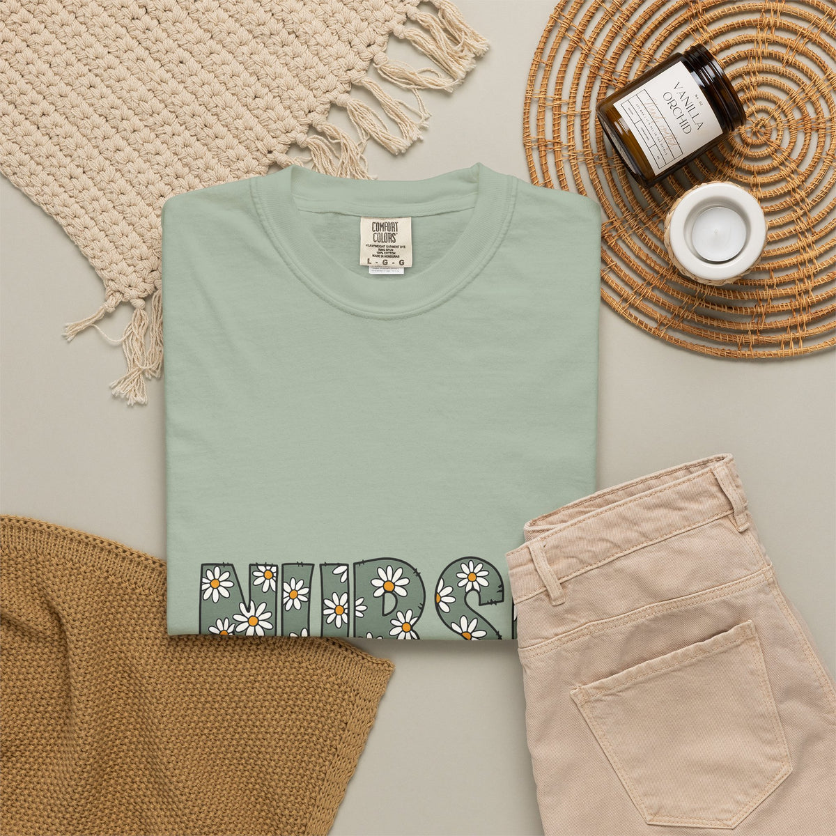 Blossom Monogram T-Shirt Nurse Petals Gift Women Fun T-Shirt Initial T-Shirt Nursing Enthusiast Floral T-Shirt Floral Graphic Classic Bloom T-Shirt