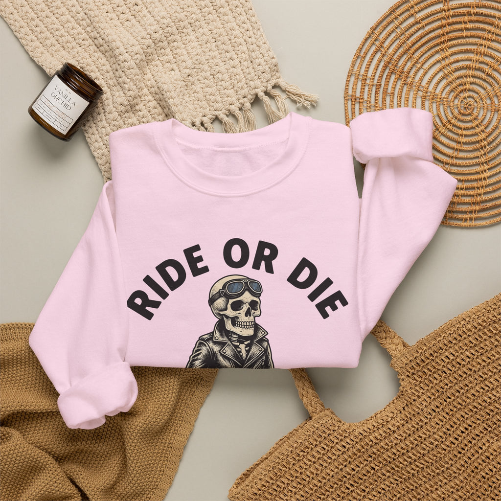 Bony Biker Sweatshirt Halloween Chopper Gift Women Old School Sweatshirt Biker Sweatshirt Horror Fan Retro Sweatshirt Motorcycle Graphic Grunge Shades Sweatshirt