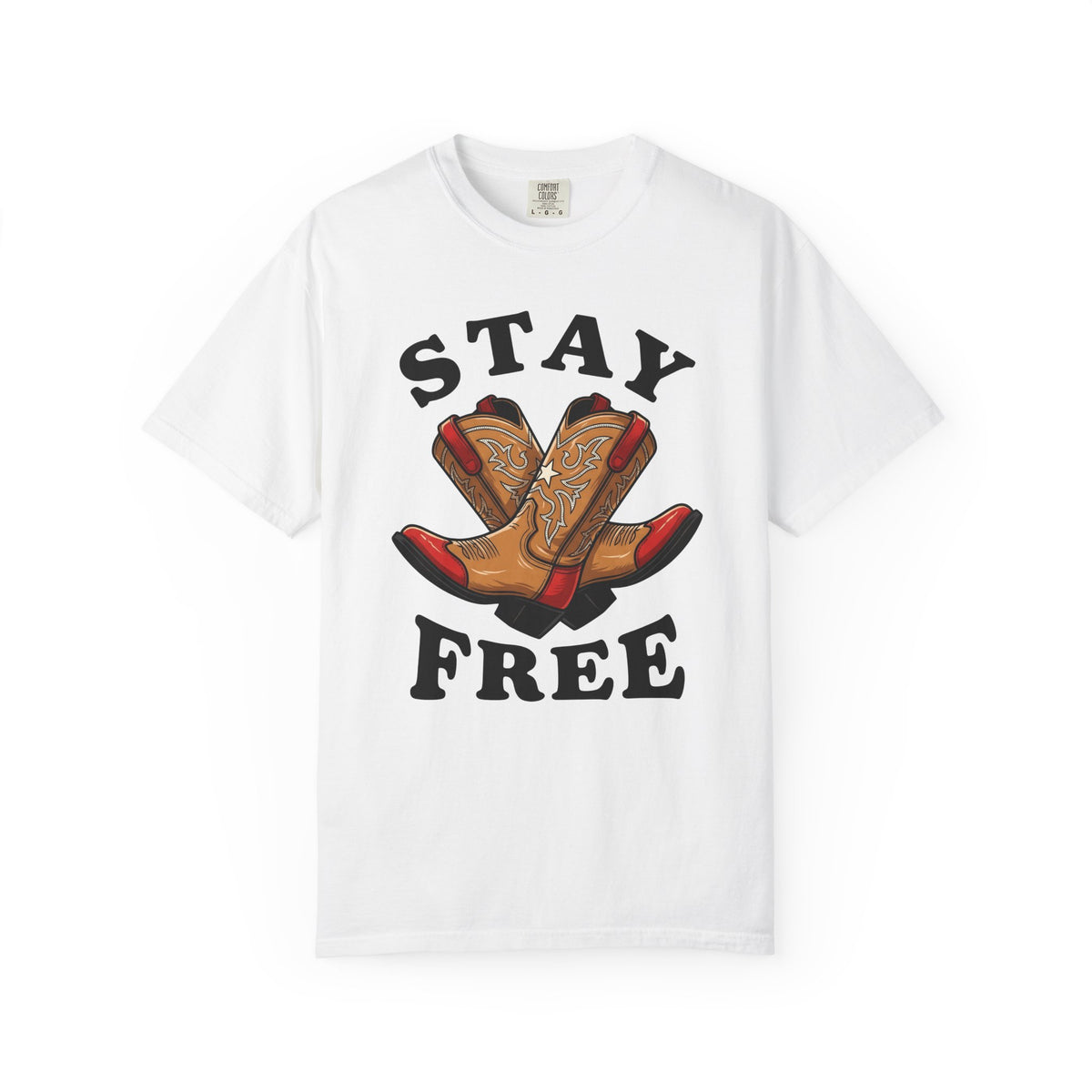 Cowboy Boots T-Shirt 4th Of July Country Gift Women Modern T-Shirt Boot T-Shirt Patriot Fan Western T-Shirt Country Graphic Classic Star T-Shirt