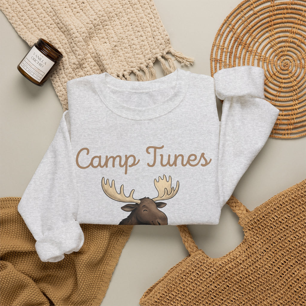 Moose Guitar Sweatshirt Camping Music Gift Women Cute Sweatshirt Guitar Sweatshirt Camper Fan Adorable Sweatshirt Music Graphic Hand Drawn Lantern Sweatshirt