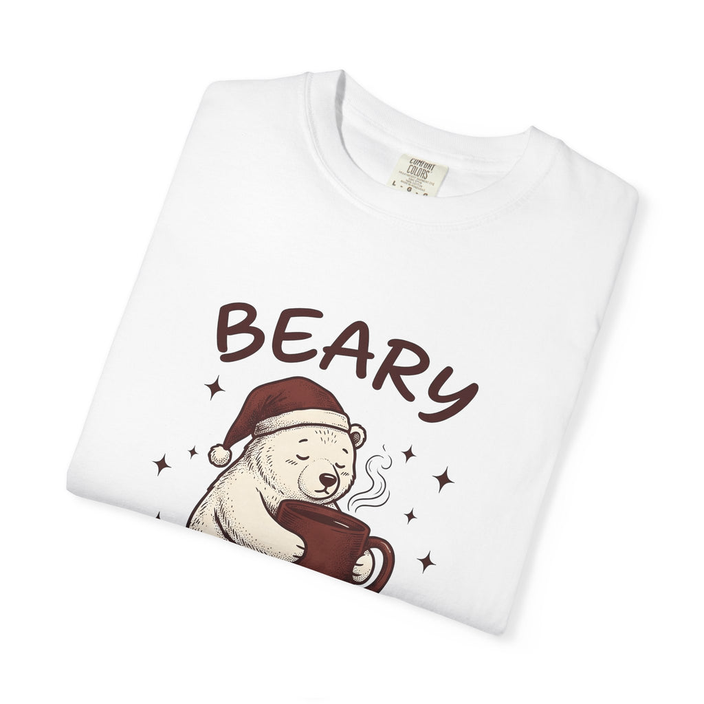 Bear T-Shirt T-Shirt Christmas Animal Gift Women Cute T-Shirt T-Shirt T-Shirt Xmas Fan Coffee T-Shirt T-Shirt Wildlife Graphic Hand Drawn Santa Hat T-Shirt