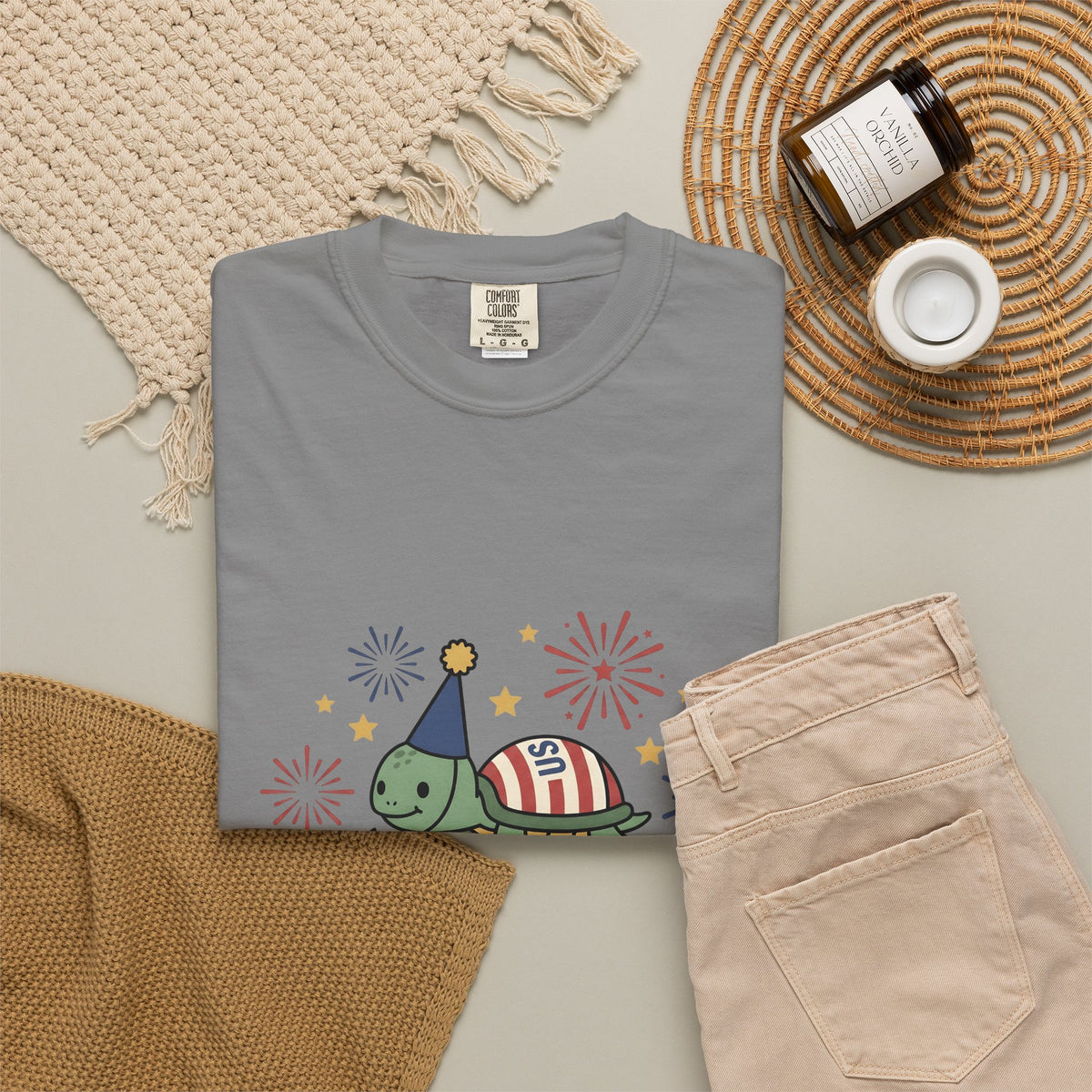 Turtle Celebration Hat T-Shirt 4th Of July Usa Gift Women Sweet T-Shirt Turtle Hat T-Shirt Independence Day Fan Patriotic T-Shirt American Graphic
